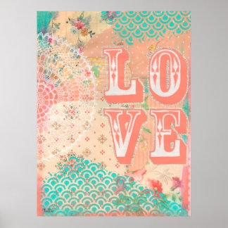 Poster Collage d'amour Art en techniques mixtes Impressio