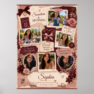 Poster Collage d'anniversaire personnalisé pour adolescen