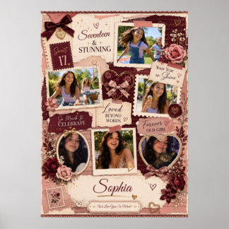 Poster Collage d'anniversaire personnalisé pour adolescen