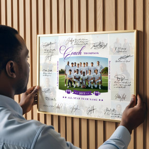 Poster Collage d'appréciation de l'entraîneur Signature d