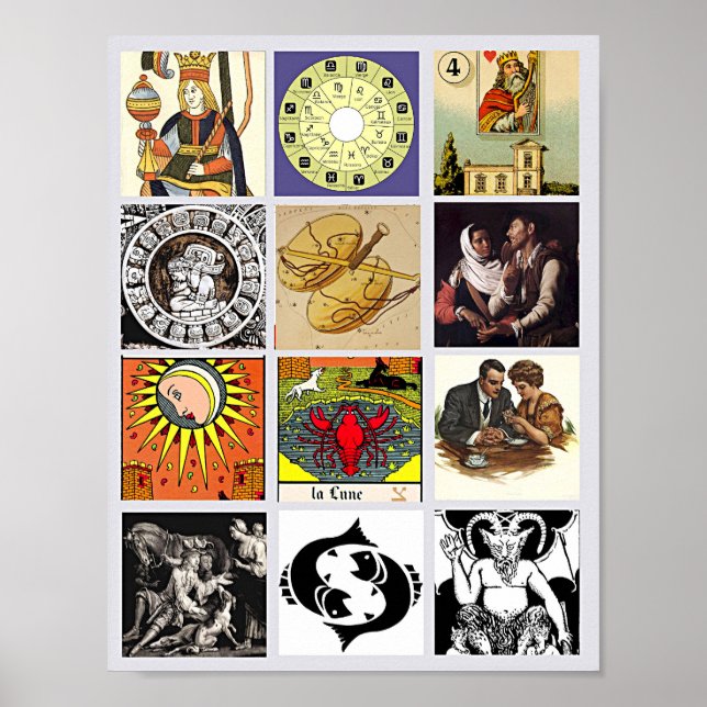 Poster Collage d'art de la carte Tarot Teller Fortune Zod (Devant)