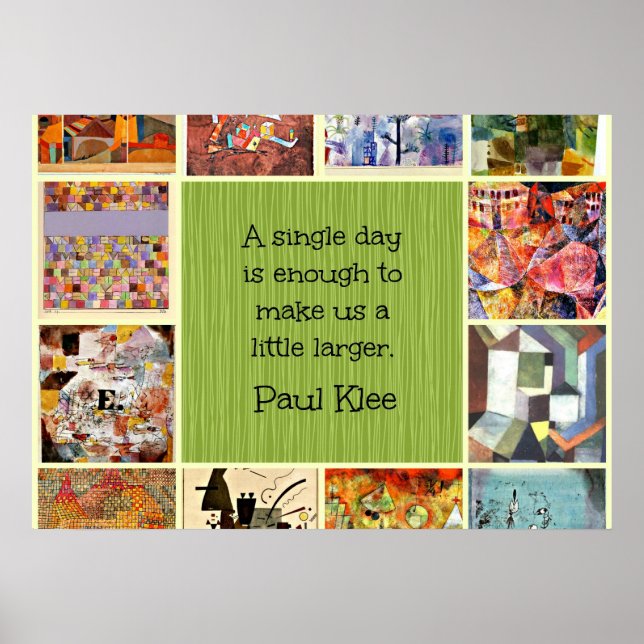 Poster Collage d'art Paul Klee avec citation (Devant)