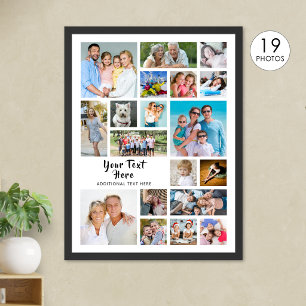 Poster Collage de 19 photos personnalisé avec couleurs mo
