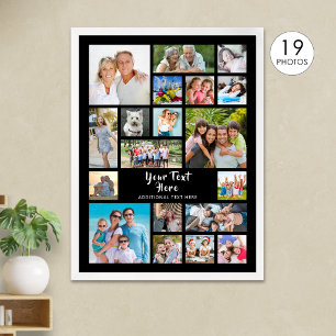 Poster Collage de 19 photos personnalisé couleur moderne
