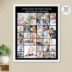 Poster Collage de 30 photos simple avec couleur et texte