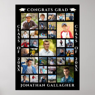 Poster Collage de 33 photos pour la remise de diplôme Vot