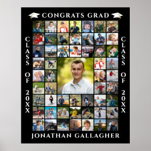 Poster Collage de 55 photos de remise de diplôme Félicita