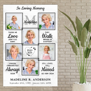 Poster Collage de 6 photos en mémoire funéraire En souven