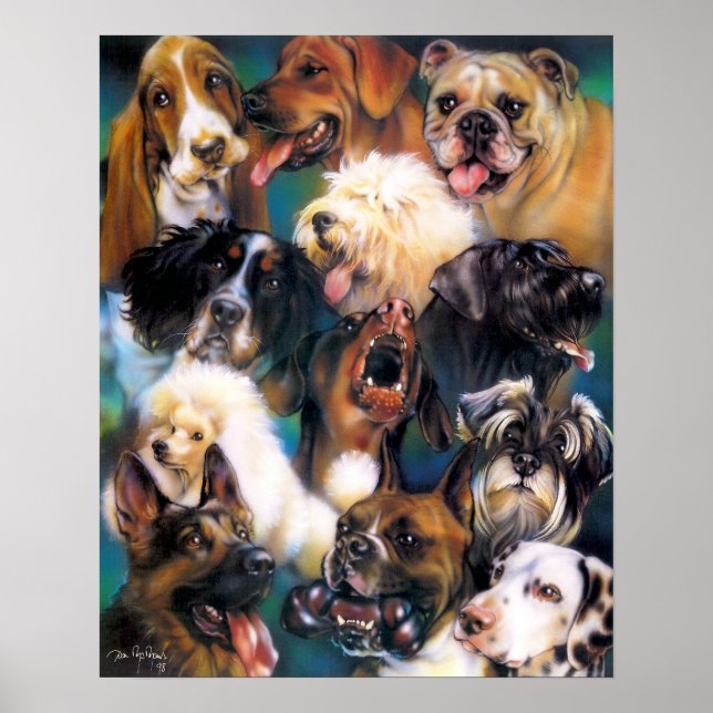 Poster Collage de chiens (Devant)