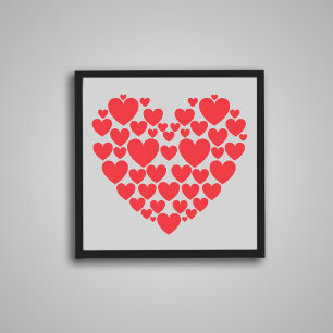 Poster Collage de coeur romantique : Saint Valentin Art