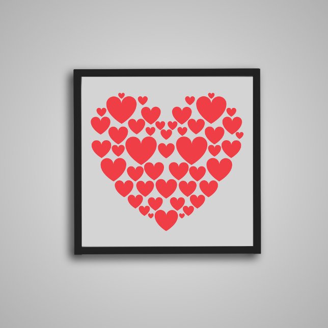 Poster Collage de coeur romantique : Saint Valentin Art (Créateur téléchargé)