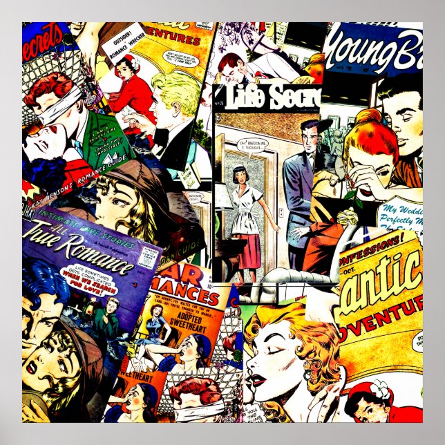 Poster Collage de couverture de bande dessinée vintage Ro (Devant)