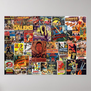 Poster Collage de films de science-fiction vintage