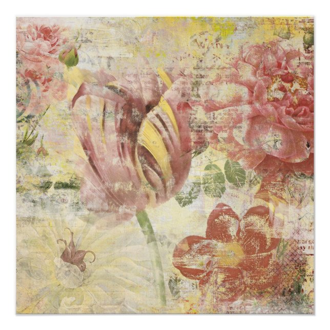 Poster Collage de fleurs de tulipe (Devant)
