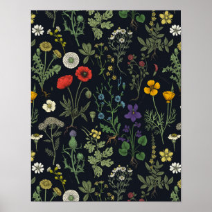 Poster Collage de fleurs sauvages