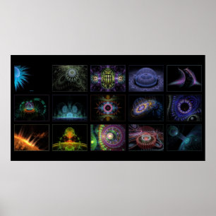 Poster collage de fractale de digitalgreenlife