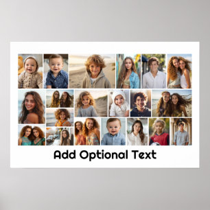Poster Collage de grille de 20 photos - Blanc - Type Mod