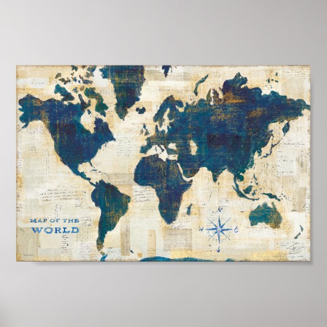 Poster Collage de la carte du monde (Devant)