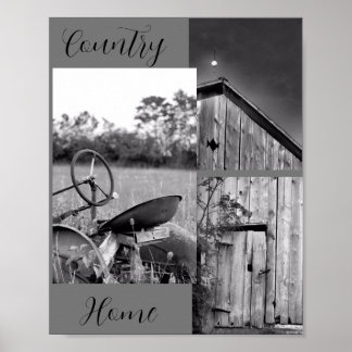 Poster Collage de la grange de tracteur "Country Home"