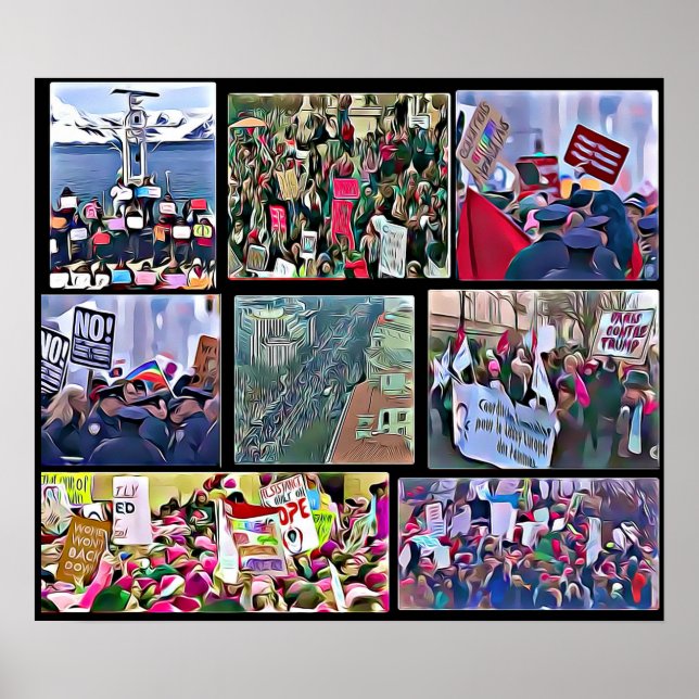 Poster Collage de l'affiche de la marche des femmes (Devant)