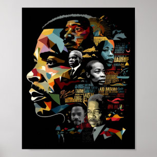 Poster Collage de leaders de l'histoire noire inspirant