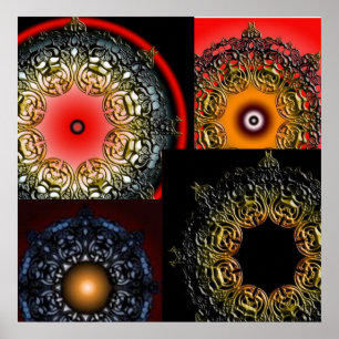 Poster Collage de mandala de voyou