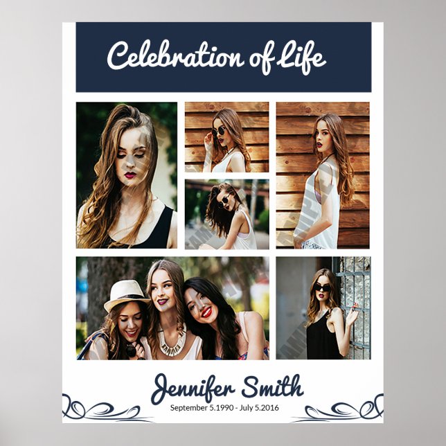 Poster Collage de pancarte de bienvenue d'enterrement (Devant)