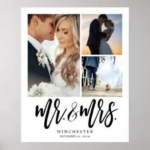 Poster Collage de photo de M. et de Mme White Script 3