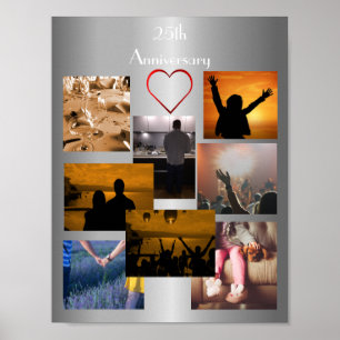 Poster Collage De Photo Pour Le 25E Anniversaire