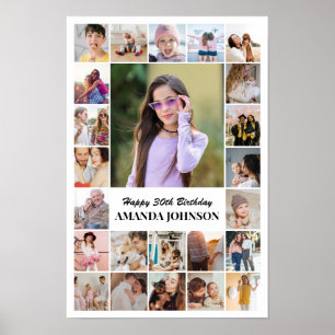 Poster Collage de photos 24 images 12x18 16x24 20x30 blan
