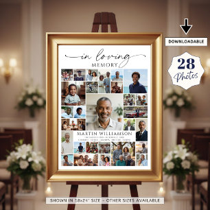 Poster Collage de photos Célébration funéraire de la vie