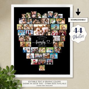 Poster Collage de photos Cœur Ensemble, nous faisons une