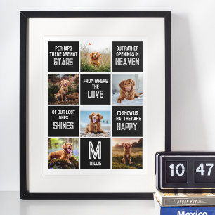 Poster Collage de photos commémoratives pour chien de com