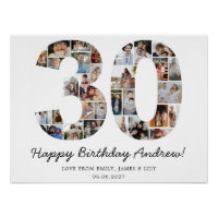 Collage de photos d'anniversaire 30 ans | Cadeau d