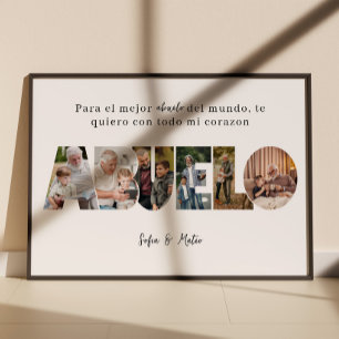 Poster Collage de photos de Abuelo espagnol pour la fête 