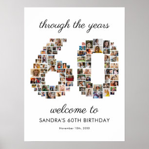 Poster Collage de photos de bienvenue pour les 60 ans