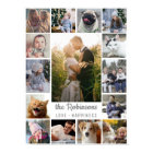 Collage de photos de famille 15 images + nom gris