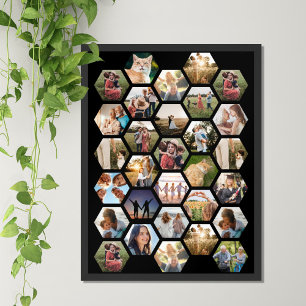 Poster Collage de photos de famille géométrique