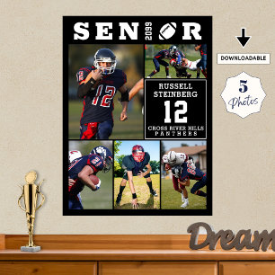 Poster Collage de photos de football pour la remise des d