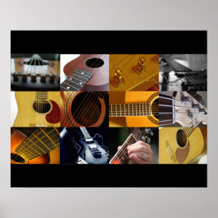 Poster Collage de photos de guitare