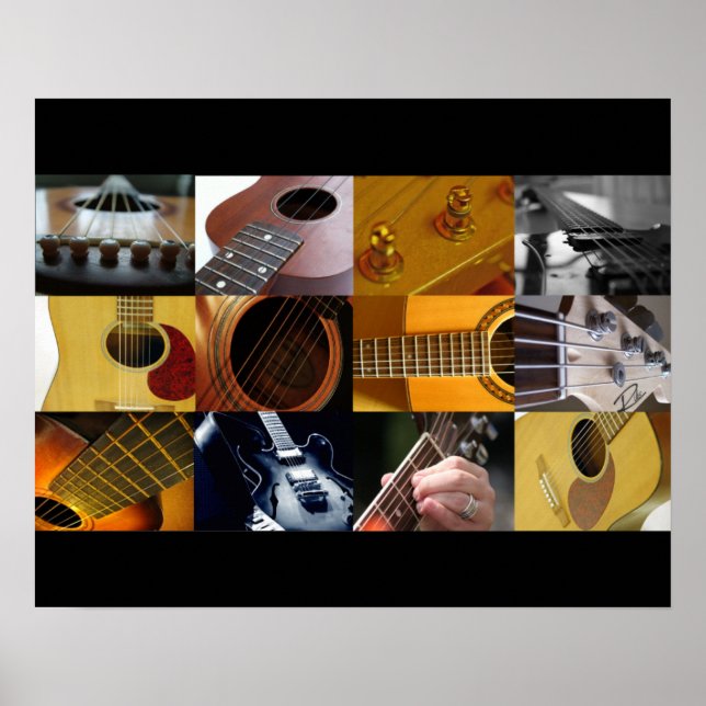 Poster Collage de photos de guitare (Devant)