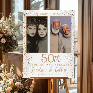 Poster Collage de photos de l'anniversaire de mariage bie