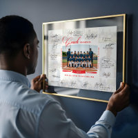 Collage de photos de l'équipe avec signature pour 