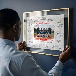 Poster Collage de photos de l'équipe avec signature pour