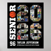 Collage de photos de l'équipe de basketball Senior