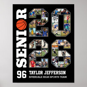 Poster Collage de photos de l'équipe de basketball Senior