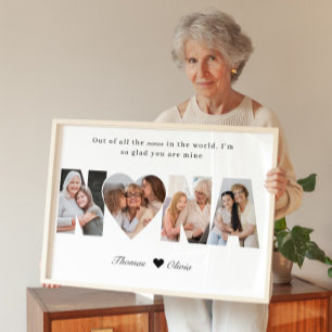 Poster Collage de photos de Nana souvenir de grand-mère d