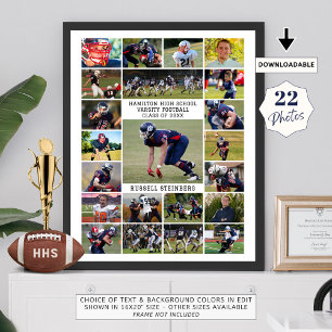 Poster Collage de photos de sports de terminale blanche 2
