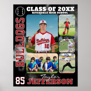 Poster Collage de photos d'équipe de baseball au lycée