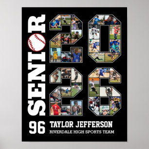 Poster Collage de photos d'équipe de baseball Senior 2026